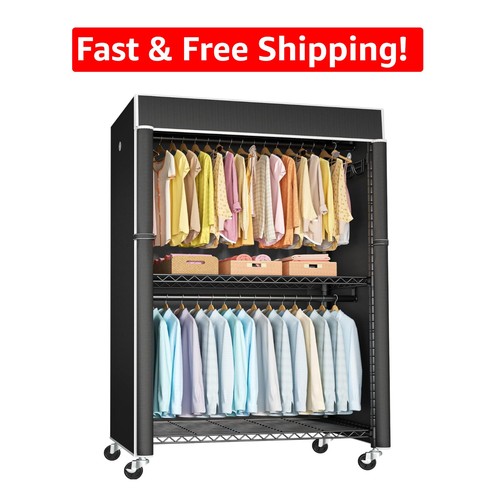 Sturdy black clothing - black, rack